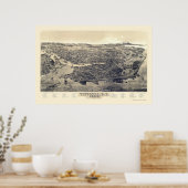 Poster Victoria, C.-B., Canada Carte panoramique - 1889 (Cuisine)