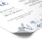 Poster VICTORIA Regency Blue French Garden Tri Menu Fold  (Coin)