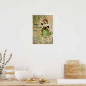 Poster Victorian Dancing Girl in Green St. Patrick's Day (Cuisine)