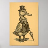 Poster Victorian Duck with Umbrella (Devant)