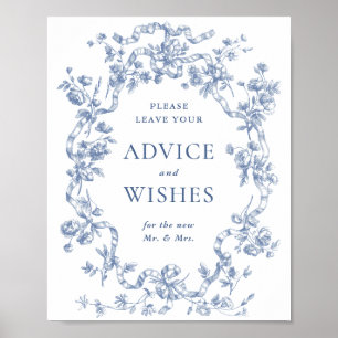 Poster Victorian Dusty Blue French Garden Conseils & Souh