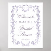 Poster Victorian French Lavender Bridal Shower Welcome (Devant)