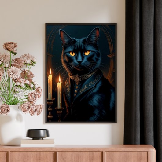 Poster  Victorian Medieval Black Cat Gallery Art