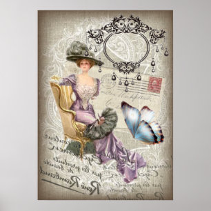 Poster victorian minable de cru de lustre d'élégance