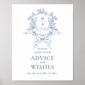 Poster Victorian Ornate Dusty Blue Conseils & Wings (Devant)