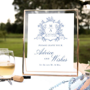 Poster Victorian Ornate Dusty Blue Conseils & Wings