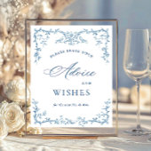 Poster Victorian Ornate Dusty Blue Conseils & Wings