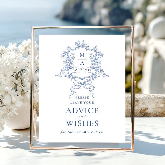 Poster Victorian Ornate Dusty Blue Conseils & Wings