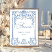 Poster Victorian Ornate Grace Floral Blue Faveurs Mariage