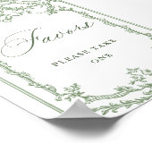 Poster Victorian Ornate Grace Sage Green Faveurs Mariage (Coin)