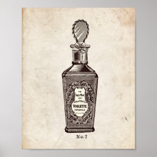 Poster Victorian Perfume Bottle Illustration