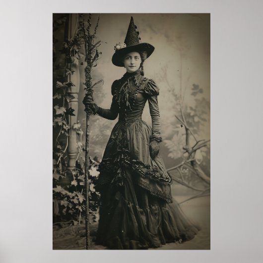 Poster Victorian Witch Sepia Portrait (Devant)