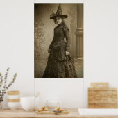 Poster Victorian Witch Sepia Portrait style 2 (Cuisine)