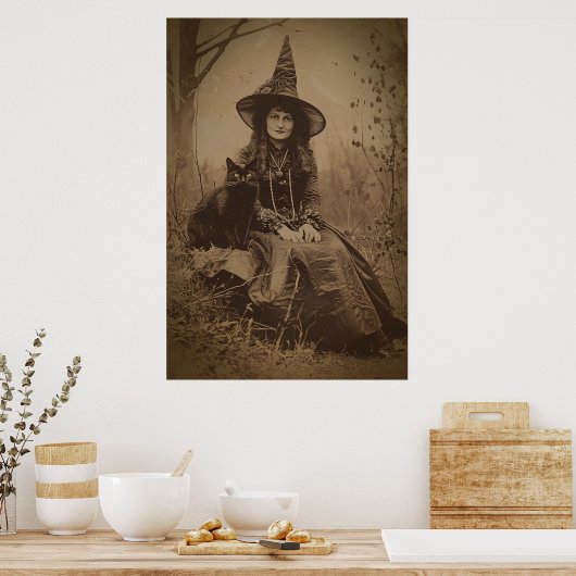 Poster Victorian Witch Sepia Portrait style 6 (Cuisine)