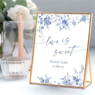 Poster Victorien Dusty Blue French Garden Love is Sweet