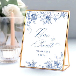 Poster Victorien Dusty Blue French Garden Love is Sweet