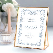 Poster Victorien Orné Dusty Blue Faveurs Mariage