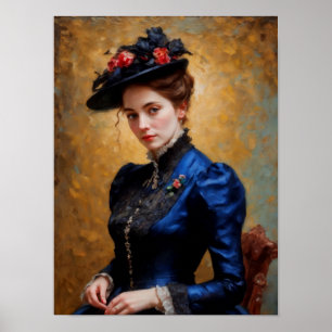 Poster Victorienne Anglais Lady Portrait Peinture