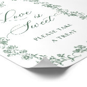 Poster Victorienne Ornate Grace Green Flower Love is Swee (Coin)