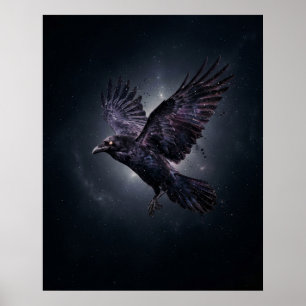 Poster Vide Stellaire Corbeau Cosmique