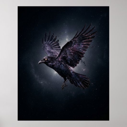 Poster Vide Stellaire Corbeau Cosmique (Devant)