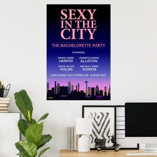 Poster Vidéo de la partie de bachelorette (Bureau à domicile)