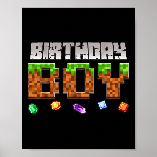 Poster Vidéo drôle de jeu vidéo d'anniversaire garçon pix (Devant)