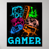 Poster Video Game Console Controllers Clic Gamer Lover Co (Devant)