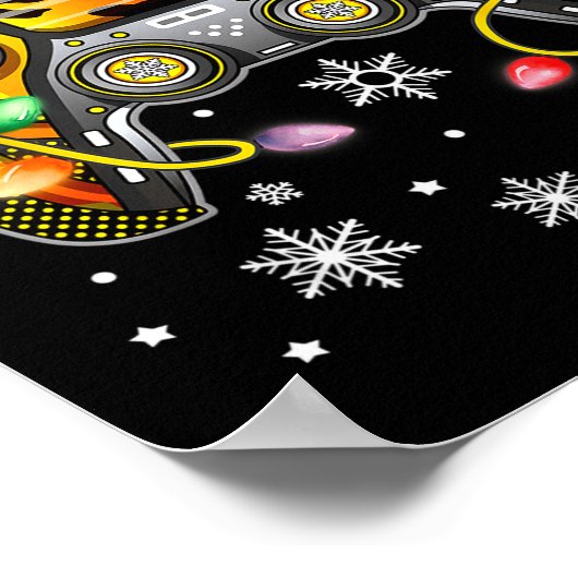 Poster Video Game Controller Christmas Santa Hat Gamer Bo (Coin)