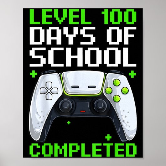 Poster Video Gamer Student 100th Day Teacher 100 Days Of (Devant)