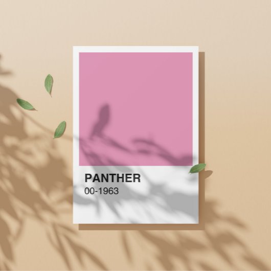 Poster Vidéo Panther rose - Bordure blanche