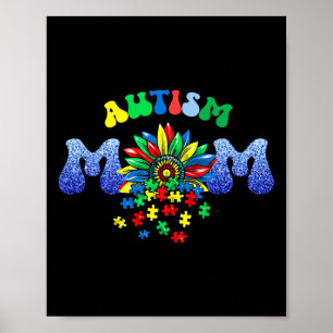 Poster Vie de maman autiste Tournesol Pièce de puzzle Fêt