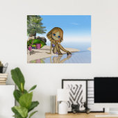 Poster Vie de plage, lune petite cutie collection de tart (Bureau à domicile)