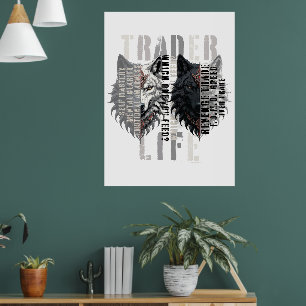 Poster Vie de trader Loup Les deux côtés