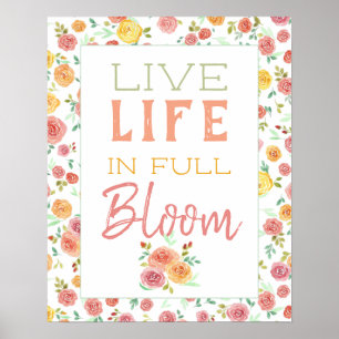 Poster Vie en pleine floraison Joli Roses floraux