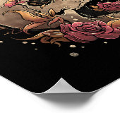 Poster Vie et mort Fleurs du crâne Squelette Halloween Ja (Coin)