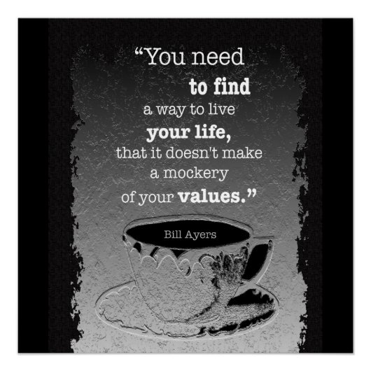 Poster Vie et valeurs, Existentialisme illustré citation (Devant)