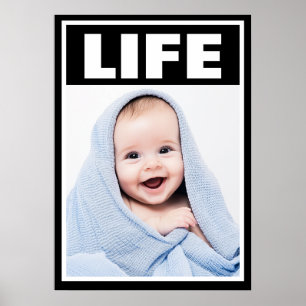 POSTER VIE INFANTILE DE BÉBÉ SOURIANT PRO-VIE