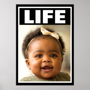 POSTER VIE INFANTILE DE FILLE BÉBÉ SOURIANTE PRO-VIE