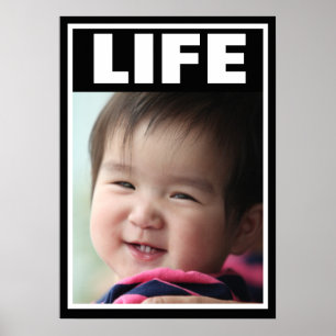 POSTER VIE INFANTILE DE FILLE BÉBÉ SOURIANTE PRO-VIE