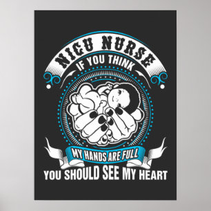 Poster Vie infirmière Nicu Nurse Ma Main Est Pleine
