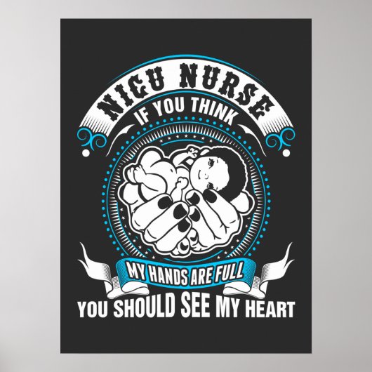 Poster Vie infirmière | Nicu Nurse Ma Main Est Pleine (Devant)