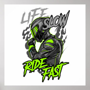 POSTER VIE LENTE MODE DE VIE RAPIDE