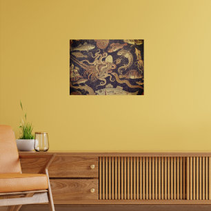 Poster Vie marine, mosaïque de Pompéi