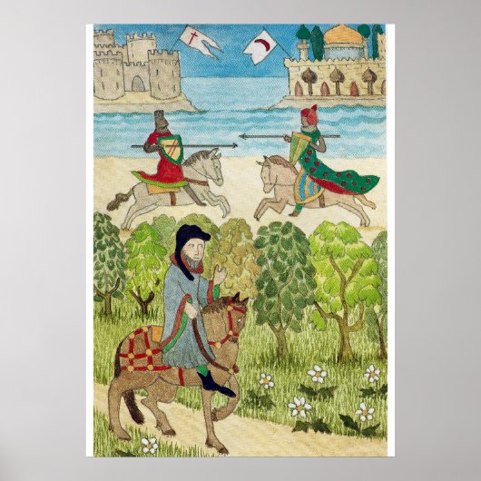 Poster Vie médiévale en Angleterre - Pèlerins de Canterbu (Devant)