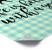 Poster Vie Meilleure Avec La Chèvre Bleu Pays Plaid (Coin)