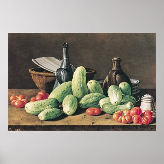 Poster Vie morte avec concombres et tomates (Devant)