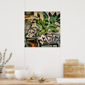 Poster Vie morte avec Cranium Géométrique Vanitas Art (Cuisine)