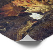 Poster Vie morte avec des champignons et des papillons (Coin)