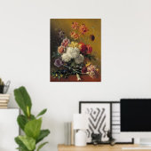 Poster Vie morte avec fleurs (Bureau à domicile)